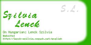 szilvia lenck business card